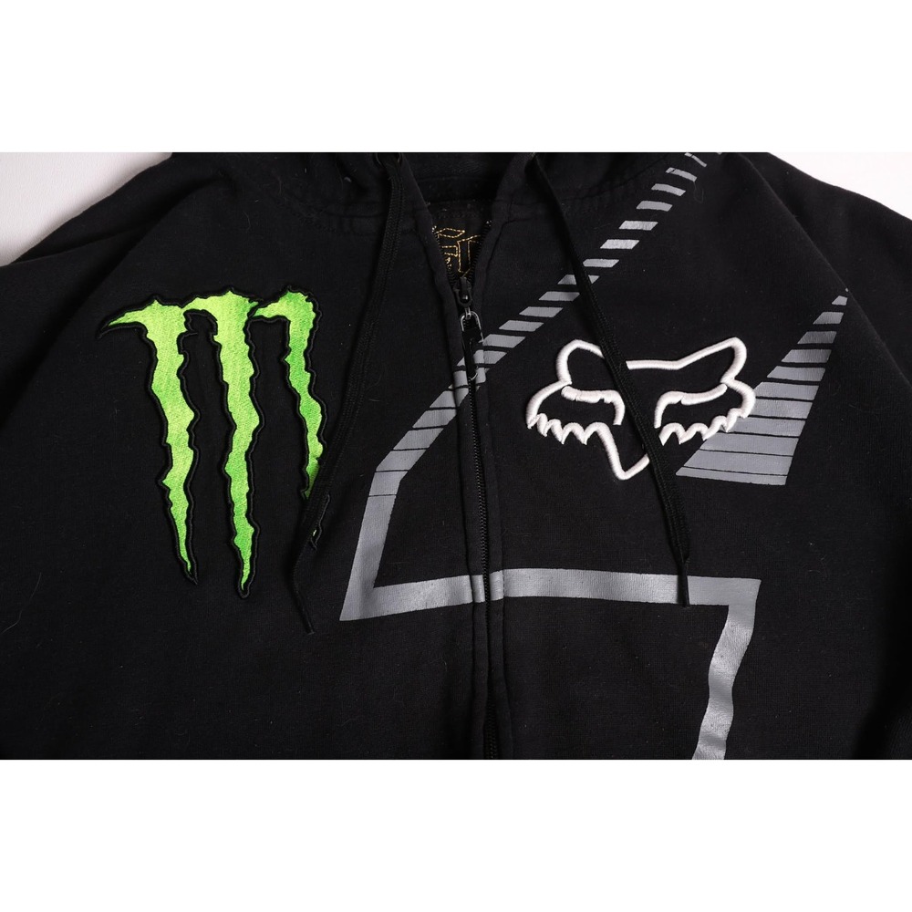 Fox Racing Monster Energy Ricky Carmichael Hoodie Mens Large Black Zip Up RC4 - Picture 3 of 8